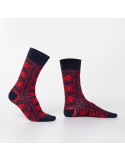 Navy blue men\'s socks with patterns SM17 - Online store - Boutique